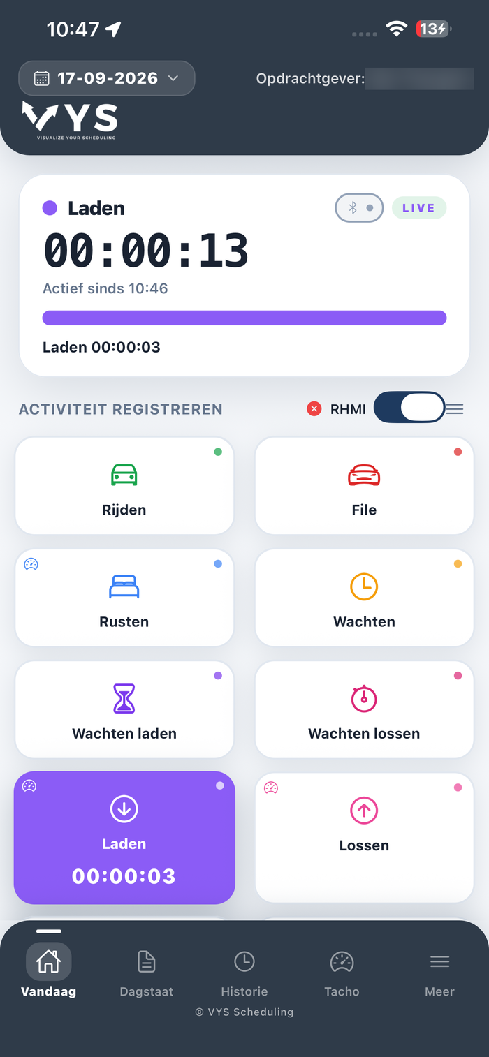 Een activiteit registreren in de app
